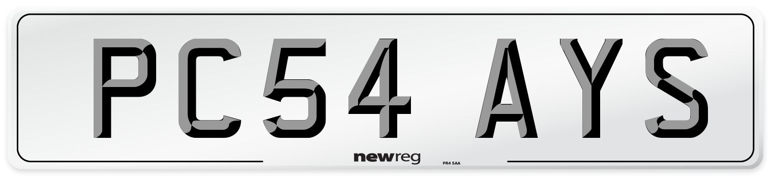 PC54 AYS Number Plate from New Reg
